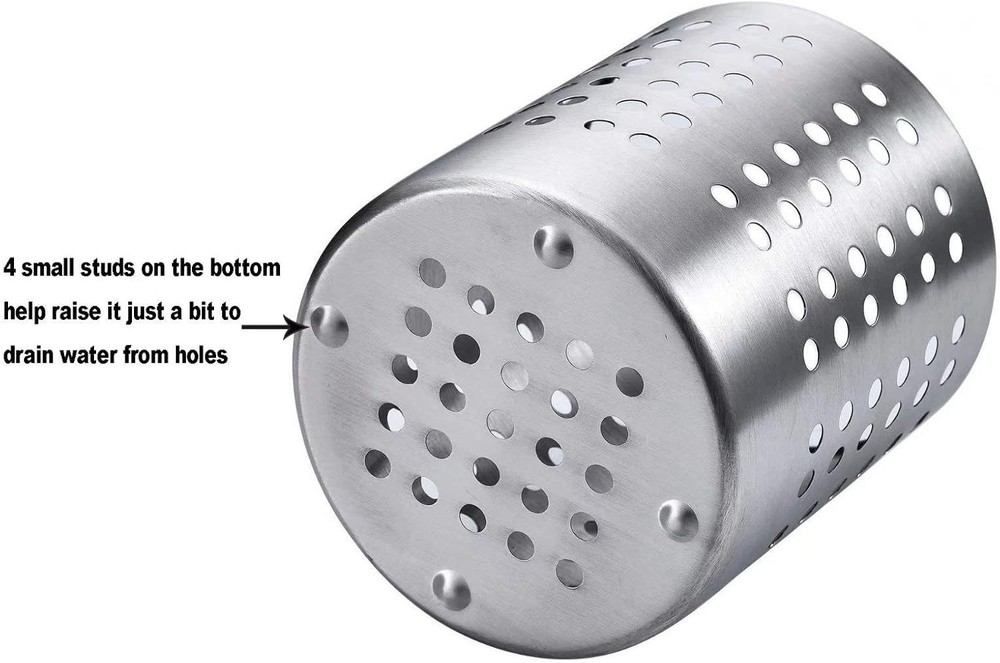 Stainless Steel Utensil Holder Kitchen Silverware Drying Rack Countertop Drainer