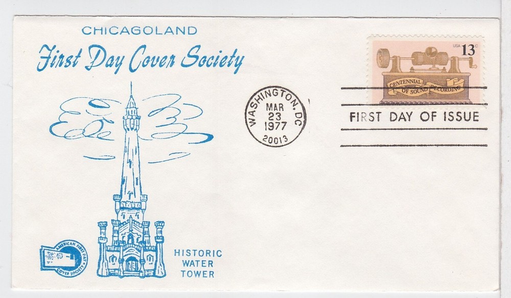 TurtlesTradingPost- Thomas Edison 1977 #1705 FDC- Chicagoland AFDCS Cachet