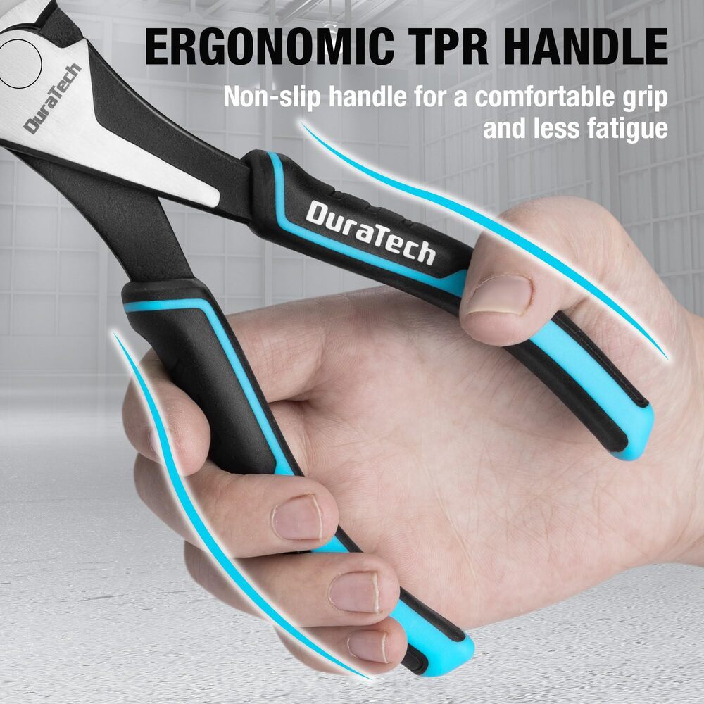 DURATECH 7" High Leverage Diagonal Cutting Plier Cr-Ni Wire Cutters Side Cutters