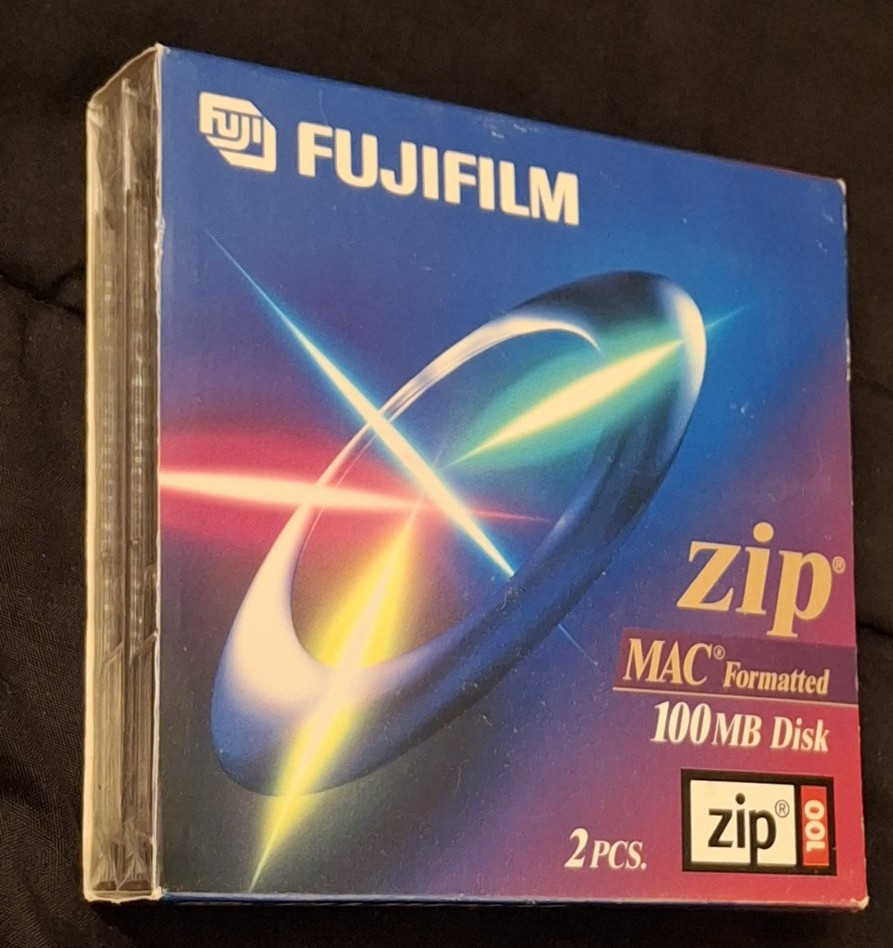 Fujifilm Zip Disk 100MB – MAC Formatted – Vintage Data Storage – Sealed 2-Pack