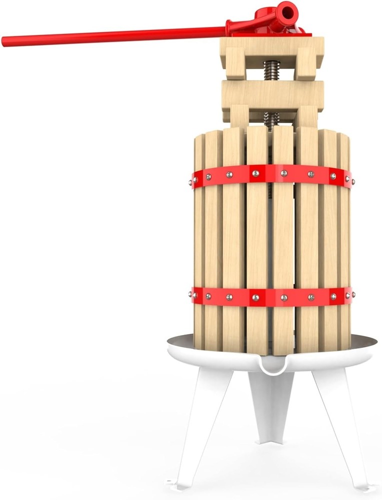 1.6 Gallon Manual Fruit and Wine Press with Heavy-Duty Stand for Juice Making