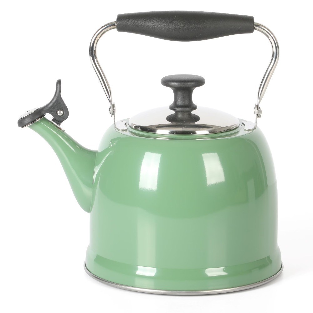 Induction Stovetop Kettle with Lid Stainless Steel Sage Green