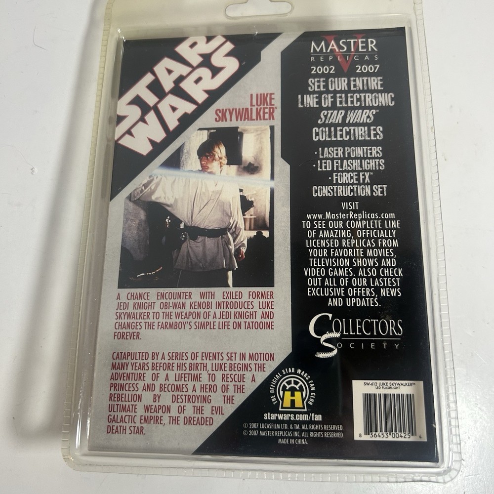 Star Wars Luke Skywalker Lightsaber LED Flashlight 2007 NIB