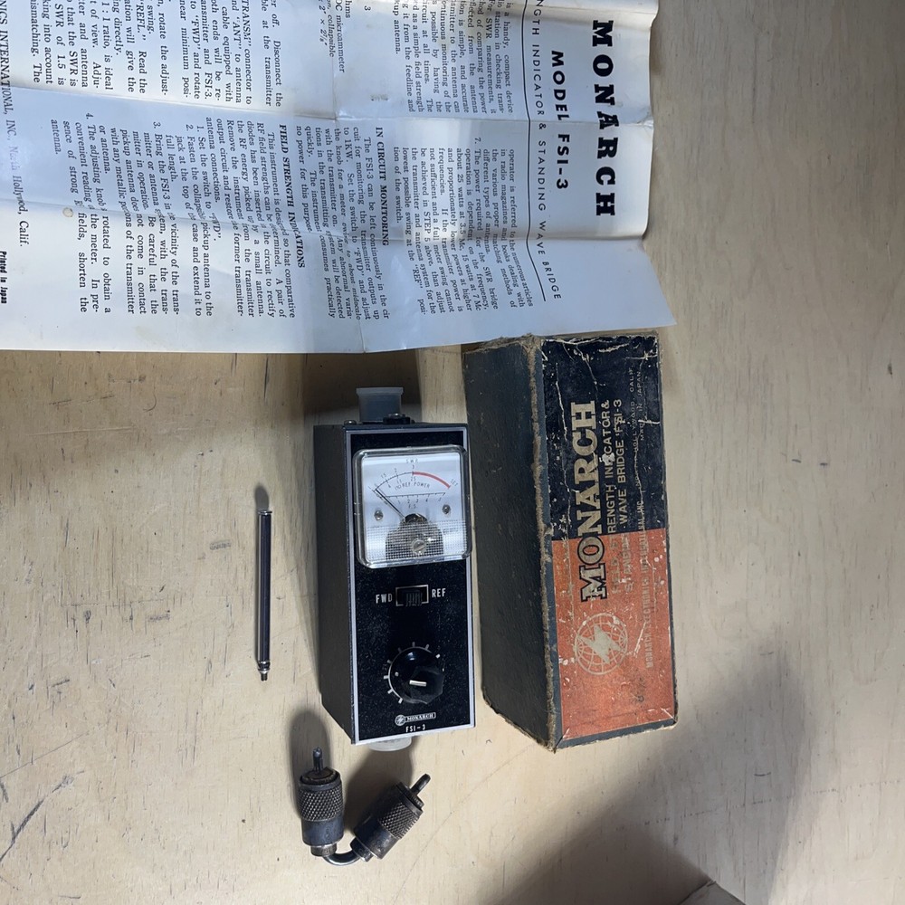 VINTAGE Monarch Field Strength indicator & standing wave bridge FS1-3 