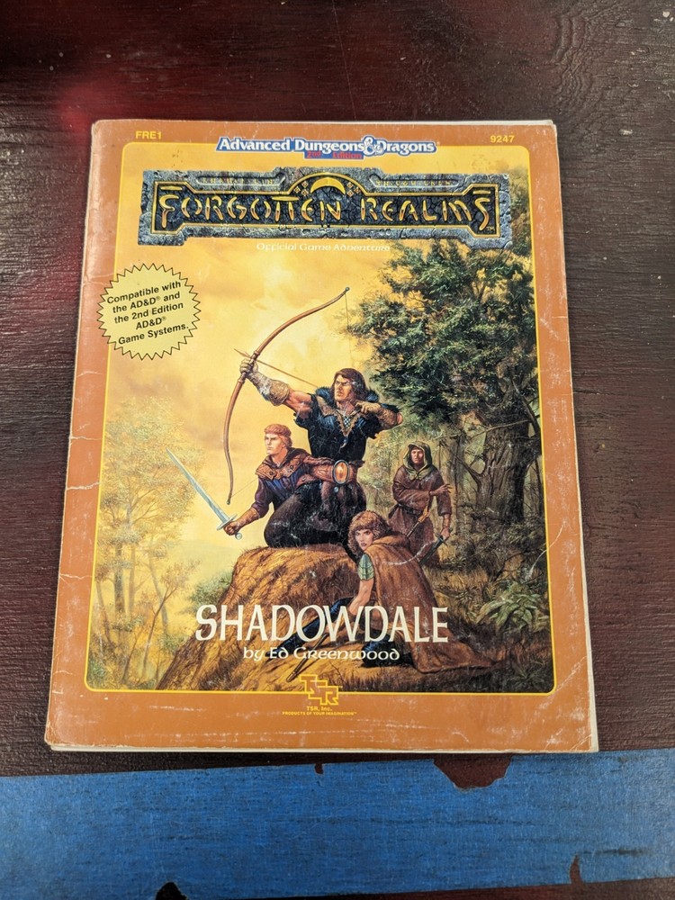Shadowdale Forgotten Realms 9247 FRE1 TSR W/ Map