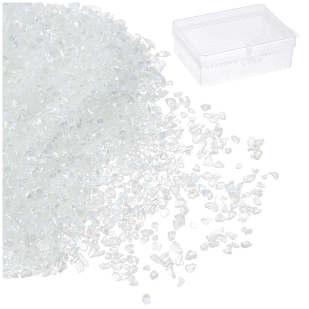 50g Crushed Glass Chips 1-3mm White