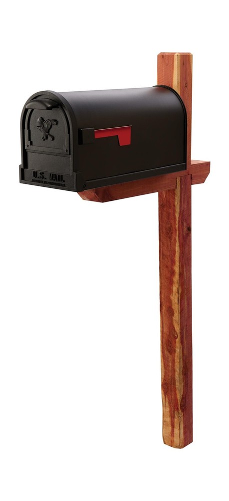 Architectural Mailboxes Cedar Deluxe Drive-In Cedar Wood Mailbox Post