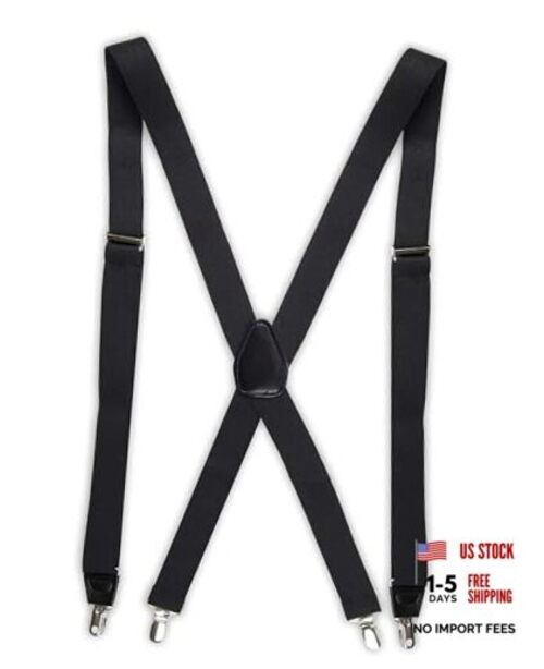 DOCKERS Men's Dockers Men's Solid Suspenders One Size Black