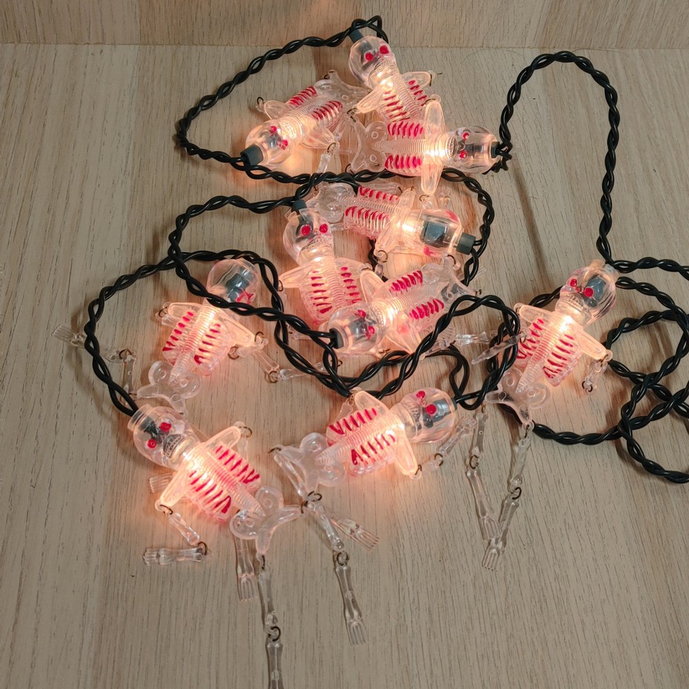 Articulated Skeleton Halloween Light String Clear 10 Lights Indoor