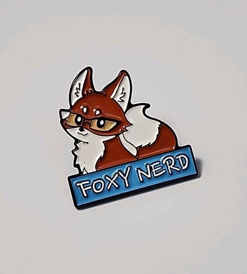 Foxy Nerd Lapel Pin Fox Animal With Glasses