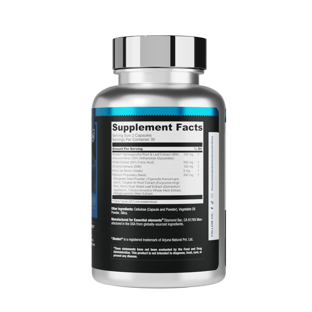 Essential Elements T-Hero Platinum - Testosterone Support for Men - Vitality and
