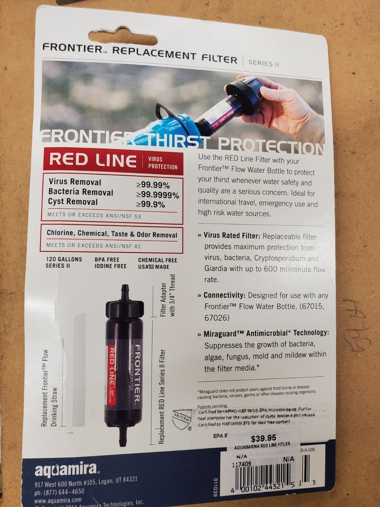 New ! Frontier aquamira Replacement water Filter Series II