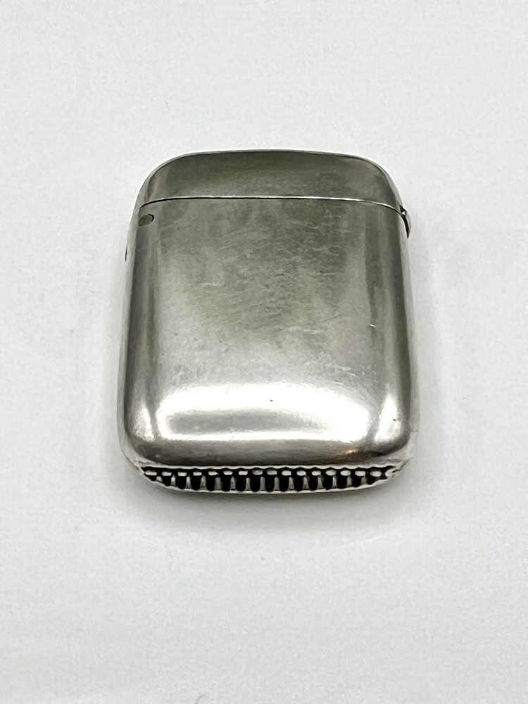 Victorian 1878 Solid Silver Ladies Plain Vesta Case WF Casewell Birmingham