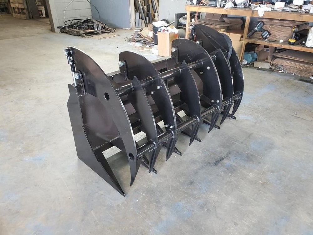 72" COMBO TINE Brush Root Rake Grapple Attachment SkidSteer Tractor Quick Attach