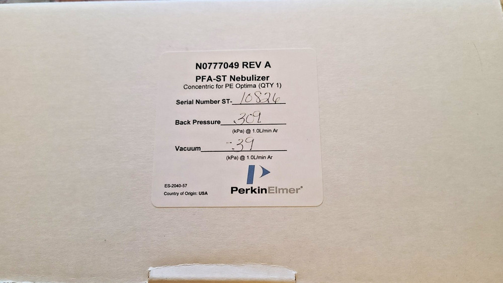 PerkinElmer N0777049 PFA-ST MicroFlow Neb for Optima/Avio
