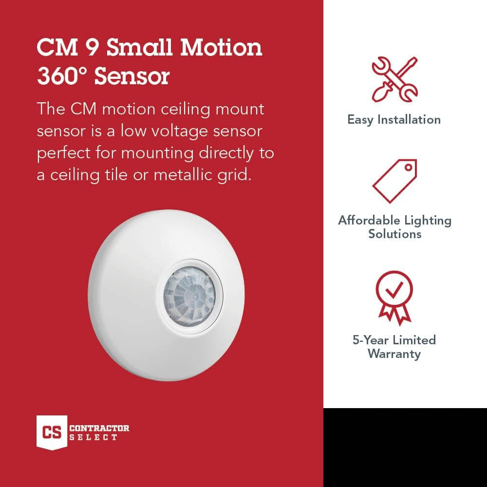 Sensorswitch Ceiling Motion Sensor, Passive Infrared PIR Occupancy Sensor, 360°