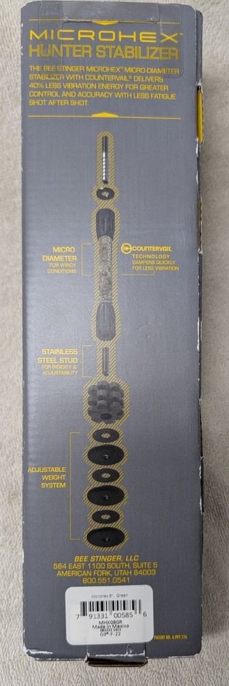 Bee Stinger B-Stinger MicroHex Hunting Stabilizer 8", Green