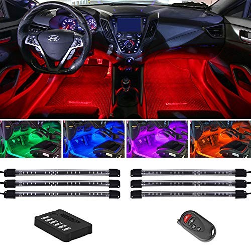 6pc Flexible Million Color Multi-Color LED Interior Footwell Underdash Neon