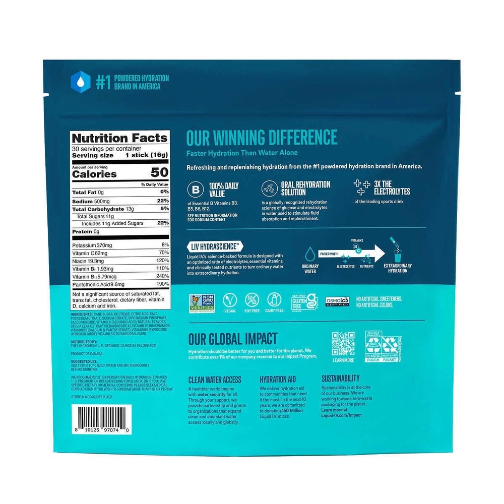 LIQUID I.V Hydration Multiplier Electrolyte, Popsicle Firecracker OPEN BOX