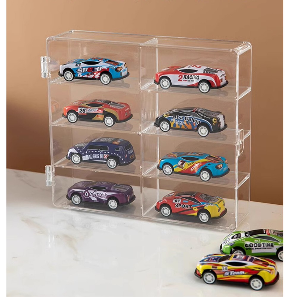2Pack 1/64 Diecast 8 Car Display Case With Locking Latch Stackable Organizer Box