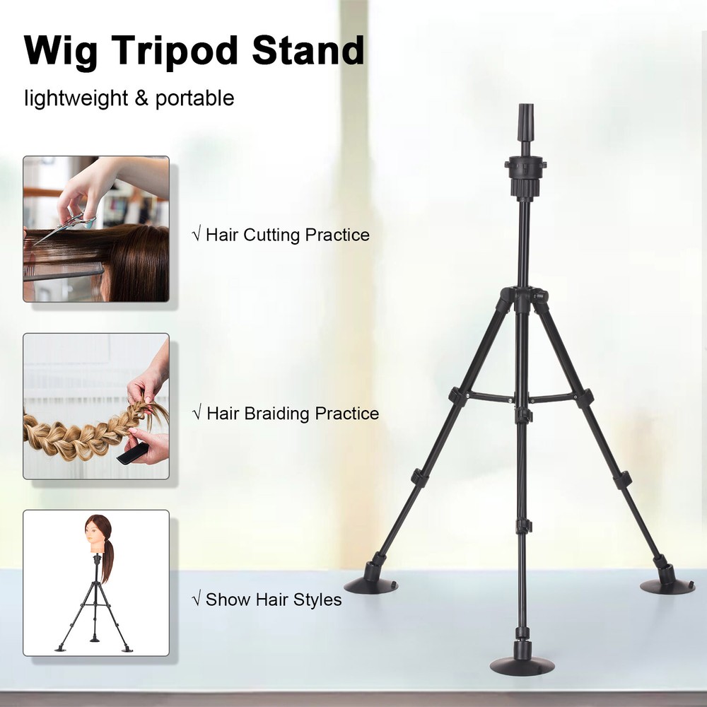Stand Tripod with Suction Cups Adjustable Mannequin Head Stand Q6V5