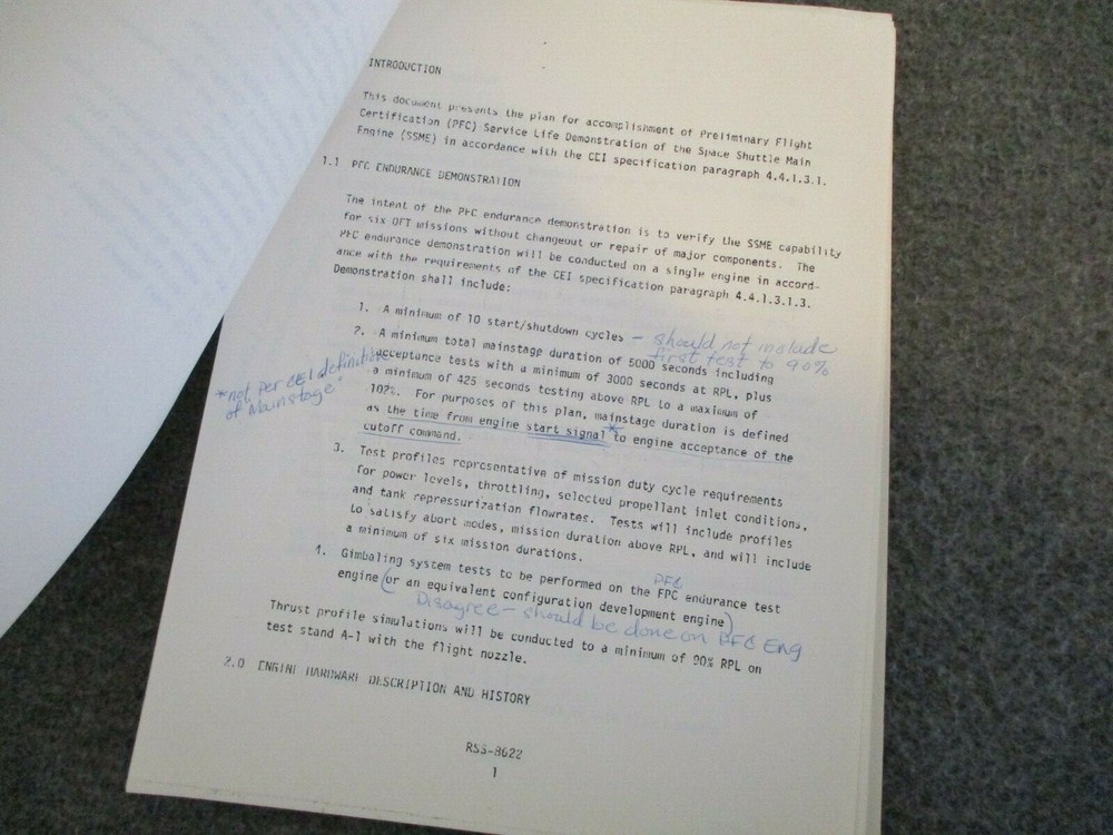 1978-80 NASA MSFC SPACE SHUTTLE PRELIMINARY FLIGHT CERTIFICATION INFO+AWARD CERT