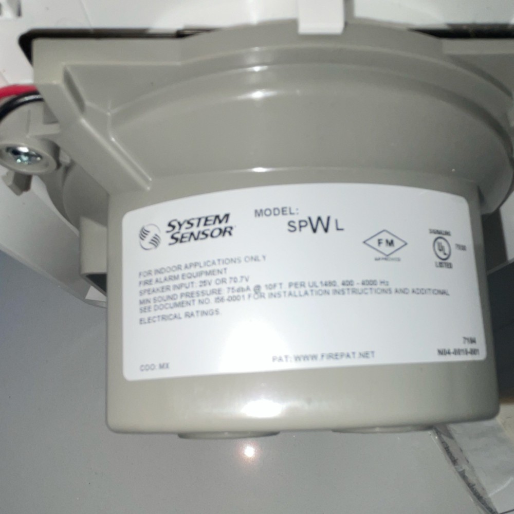 System Sensor SPWL Indoor Wall Mount Fire Alarm Speaker - White - New