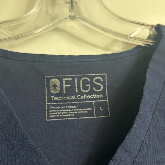 Figs Casma Three-Pocket Scrub Top Navy Blue Size Large