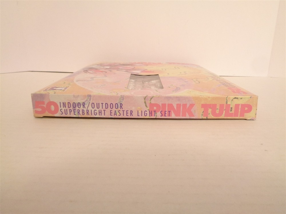 1996 Hopalong Hollows Easter Holiday 50 Pastel Pink Light String MIP
