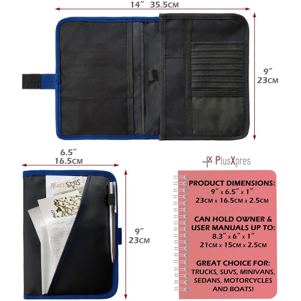 Glove Box Compartment Organizer - Car Document Holder - Owner Manual Case Pou...