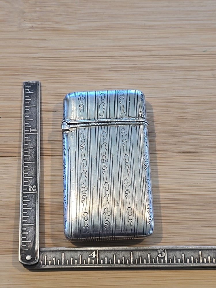Antique Silver Plate Vesta Case Match Safe