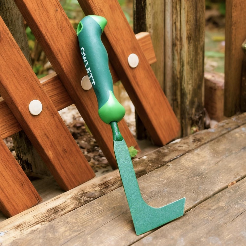 Crack Weeder, 11" L-Shaped Side-Walk Weed Puller with Ergonomic Rubber Handle...