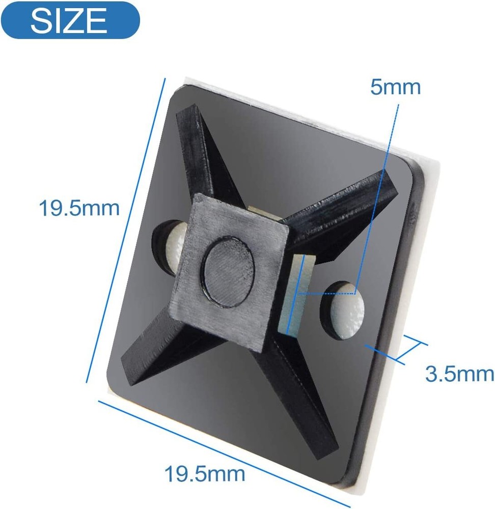 Self-locking Plastic Nylon Cable Zip Ties Mounts Wire Fasteners Cable Clips US