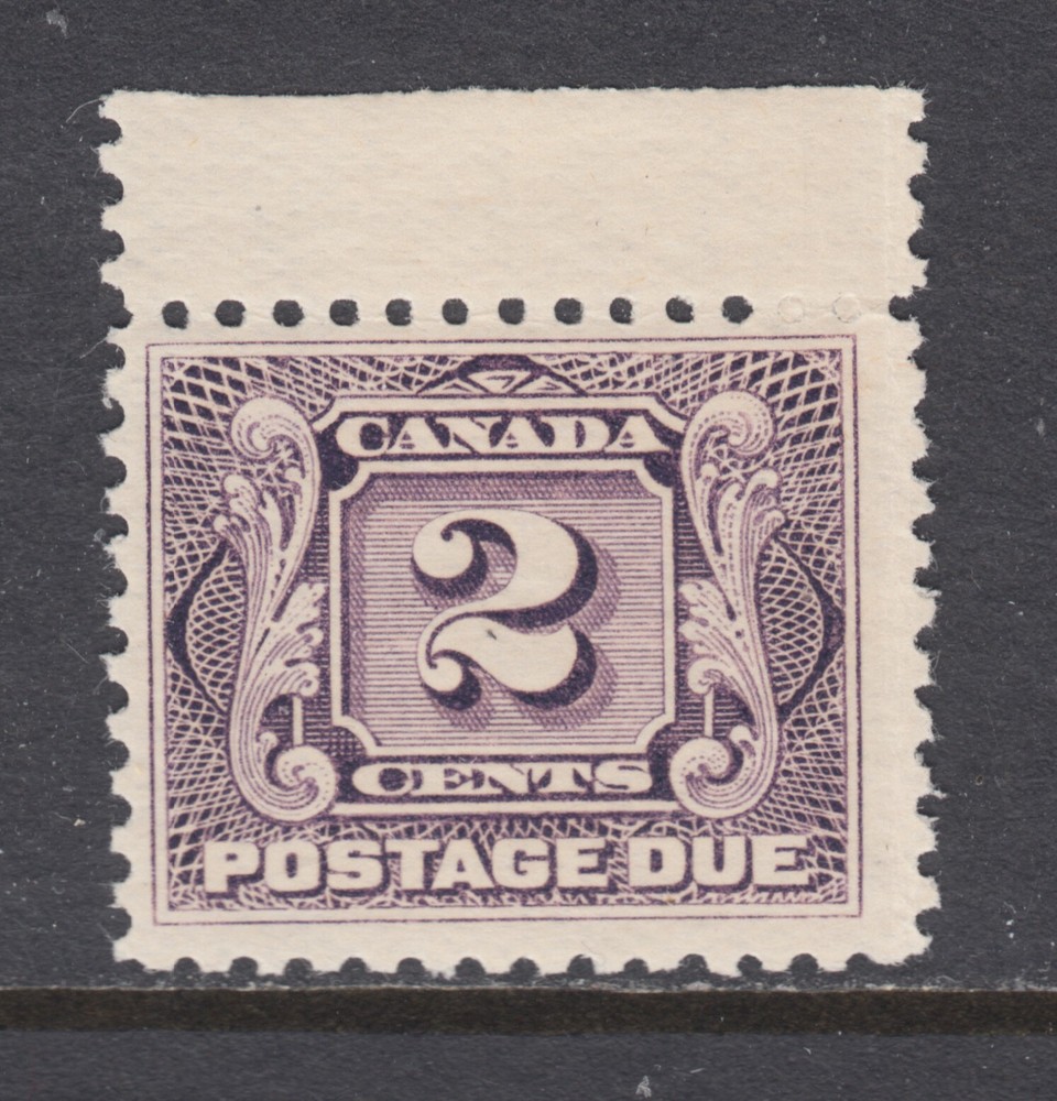 Canada Sc J2 MLH. 1906 2c violet Postage Due, choice sheet margin example, VLH