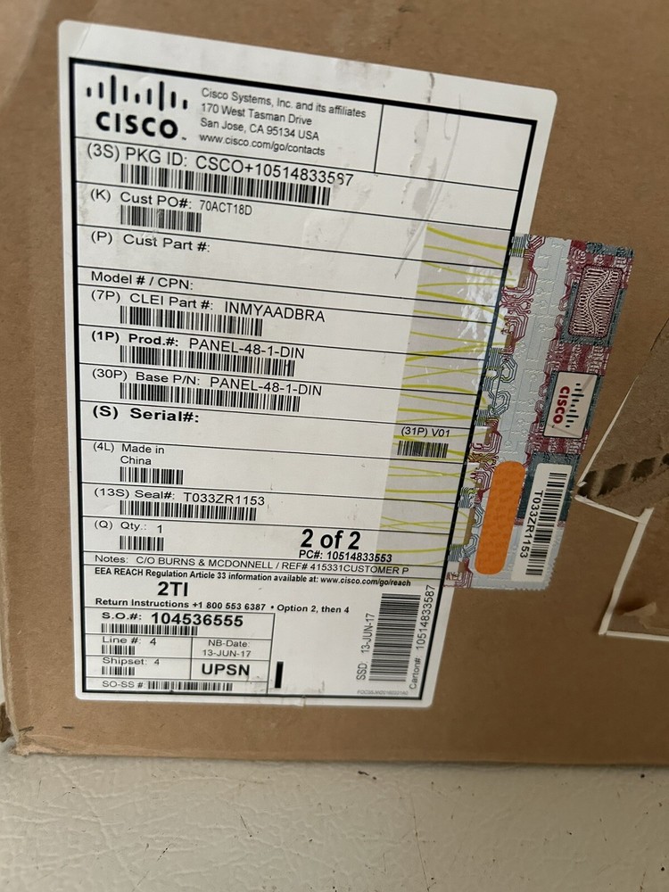 Cisco Panel-48-1-DIN New Open Box