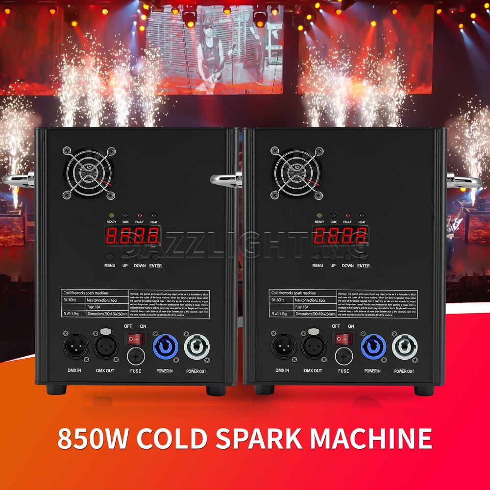 PAIDUN 2Pack 850W Cold Spark Machine Firework Sparkler Effect DMX Wedding Disco