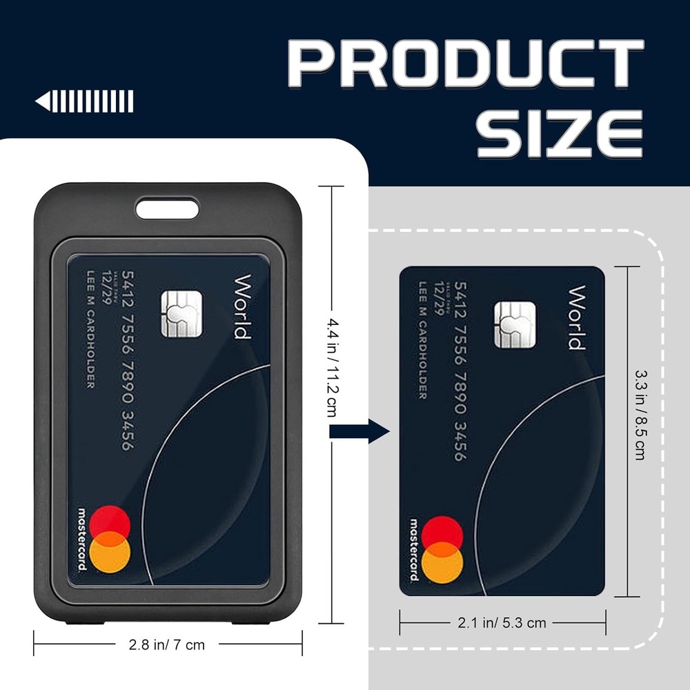 3 Pack Hard Plastic ID Badge Holder Double Sided Vertical Card Case