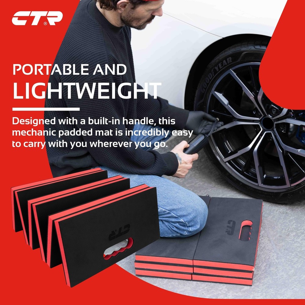 CTR Mechanic Mat Kneeling Pad Folding Mat for Working Under Car, Thick EVA Ma...