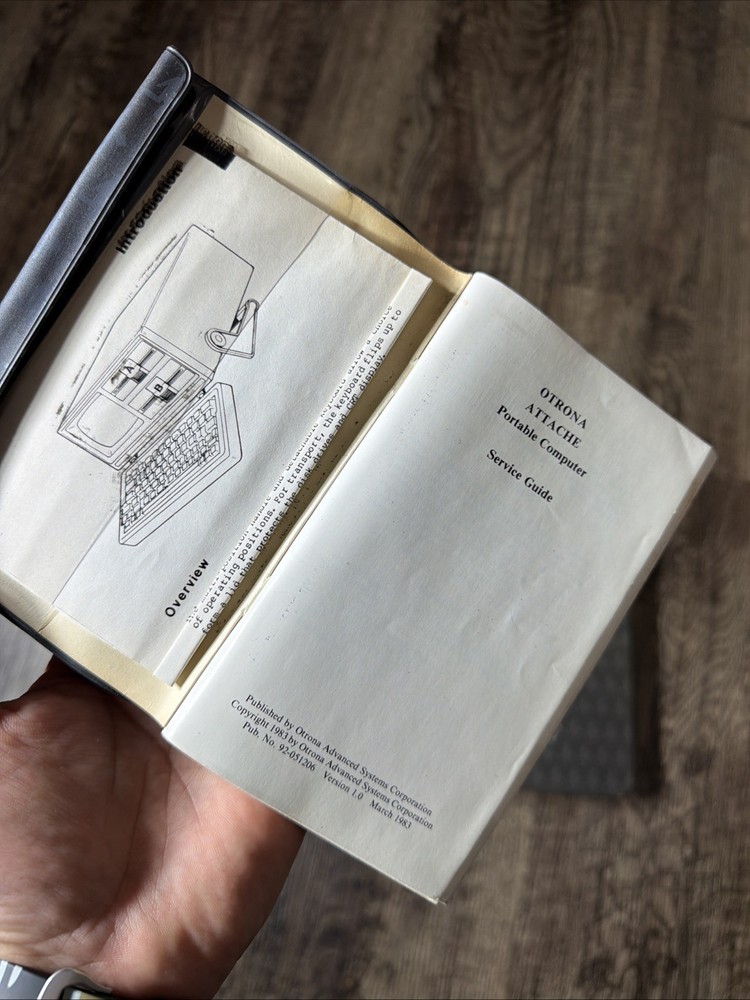 VINTAGE OTRONA ATTACHE PORTABLE COMPUTER User’s Guide And Service Guide