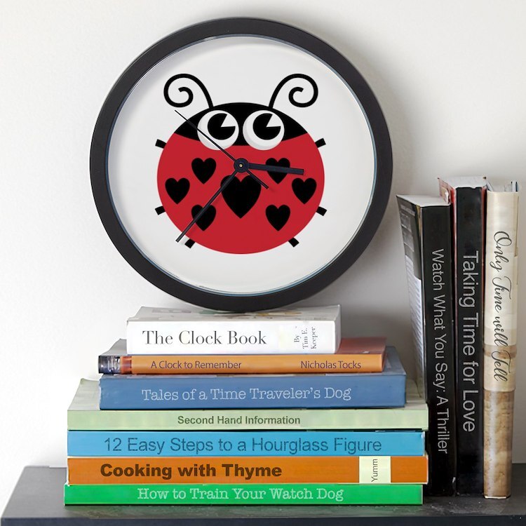CafePress Lovebug Unique Decorative 10" Wall Clock (878086751)