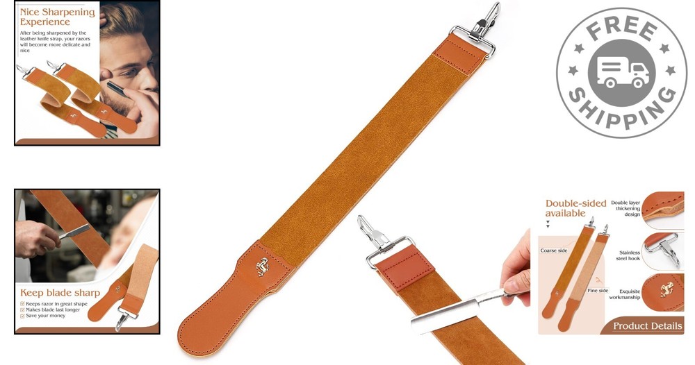 Versatile Leather Sharpening Strap - 45*5cm Strop for Razors and Knives