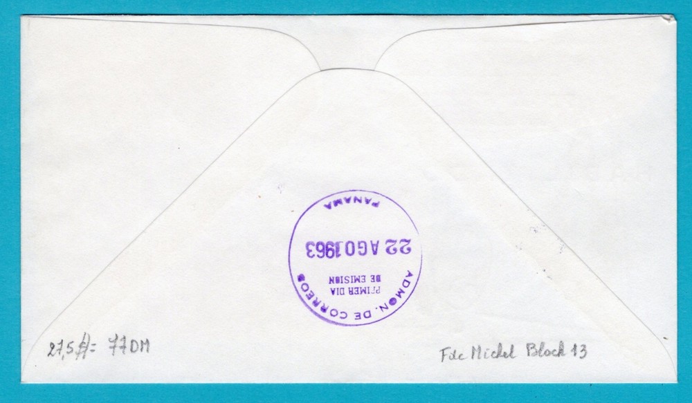 SPACE PANAMA FDC John Glenn sheet overprinted Astronauts visit 1963 Panama