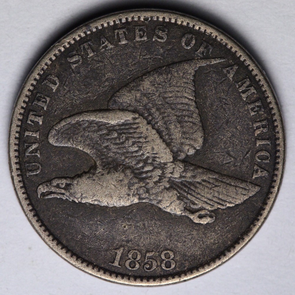 1858 S.L. Flying Eagle Cent Penny VF E121 QNS