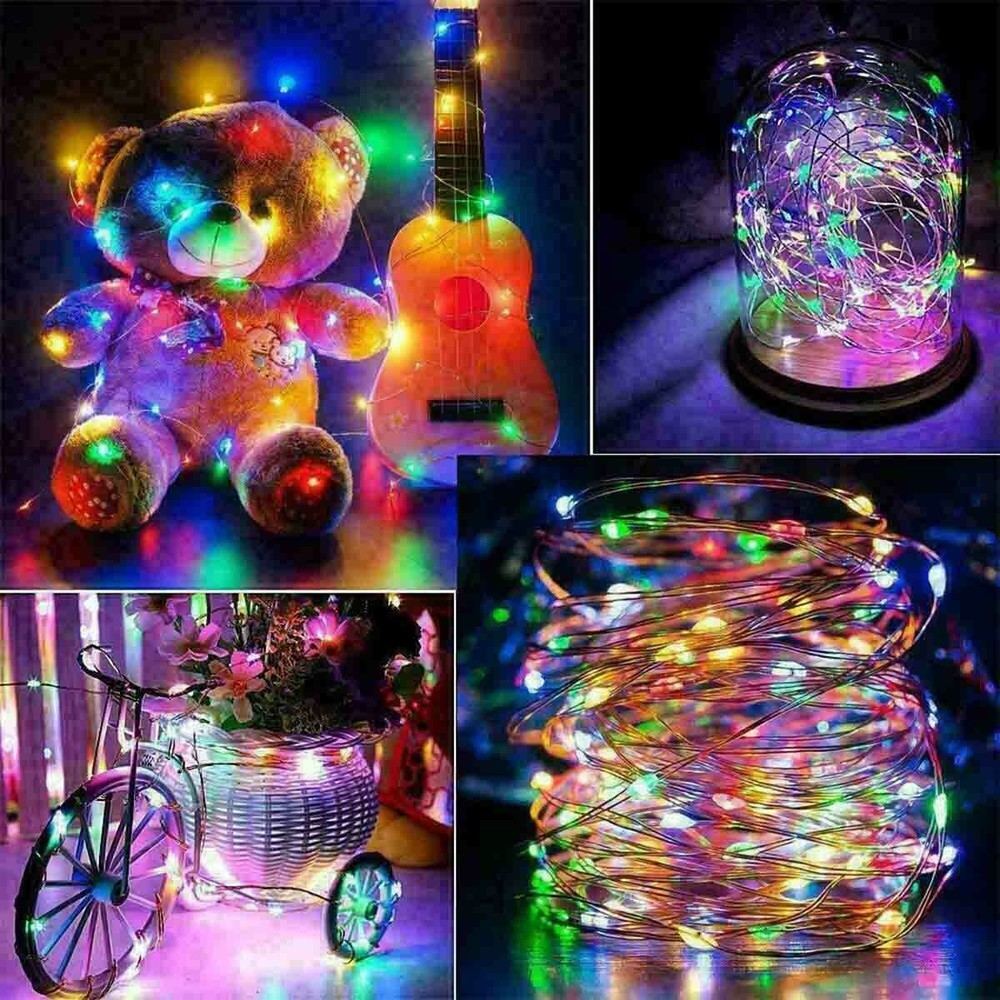 Solar battery powered Solar LED String & Fairy Lights Copper wire light string