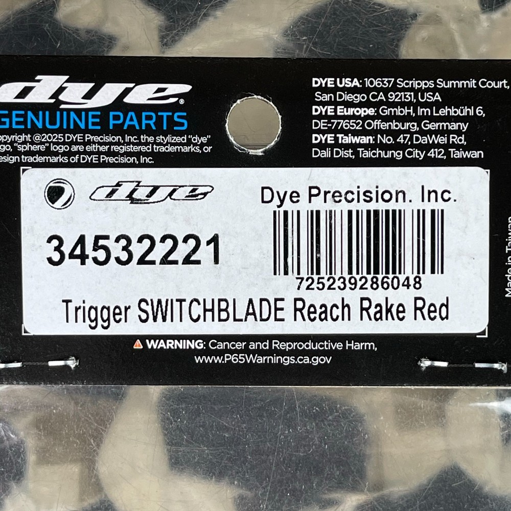 NEW Dye Switchblade Trigger Blade - Rake - Red