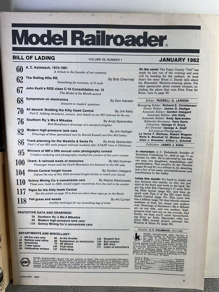 Model Railroader Magazine - January 1982 - Six How To Do It Modeling Projects