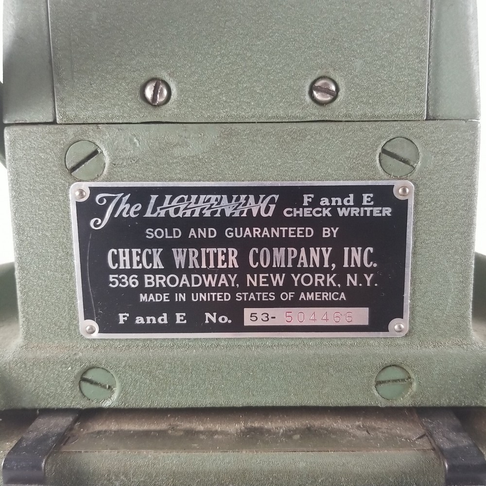 Vintage F & E The Hedman Company Check Protector AS IS