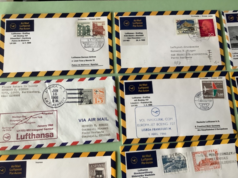 Airmail flight covers 12 mixed items Ref A1641