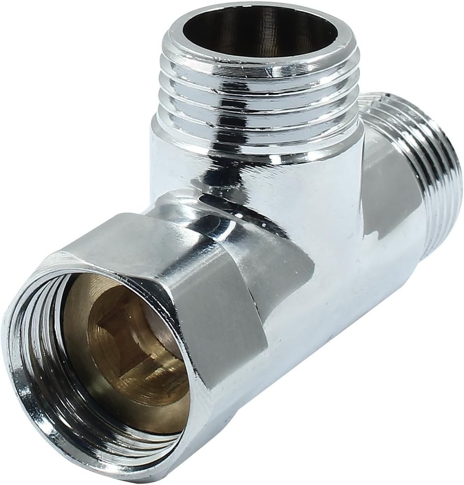 G1/2" 3 Way Diverter Valve, Solid Brass Tee Adapter Connection for Bath Showe...