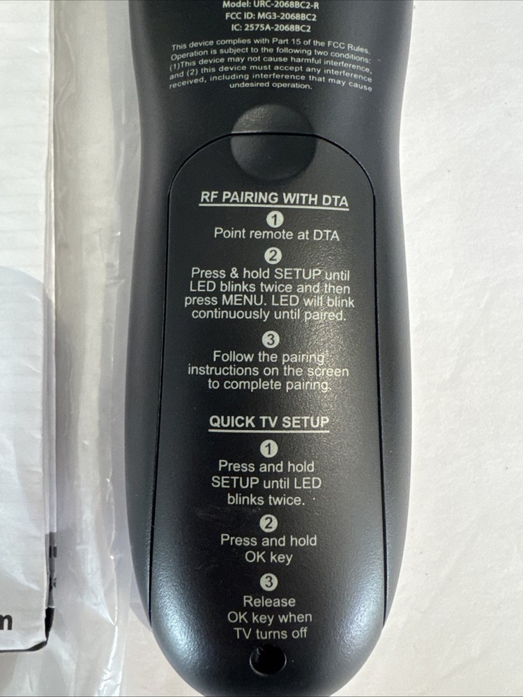 Universal Remote Control Pulse RF Remote URC-2068BC2-R